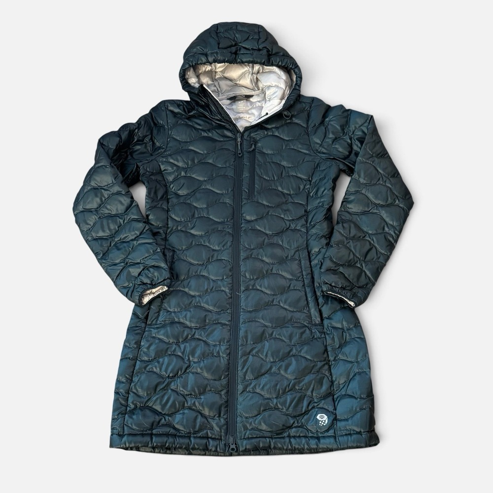 Mountain Hardwear Hooded Down Parka Teal Quilted Puffer Gorpcore Women's S